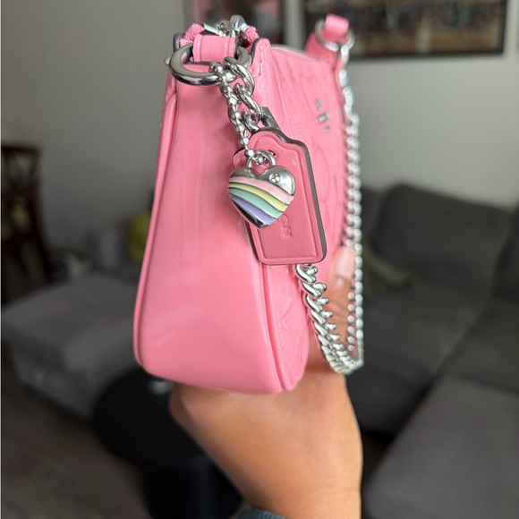 Coach Pink Embossed Leather Wristlet - Picture 2 of 7